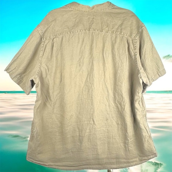 VTG Merona Men's 100% Linen Button Up Short Sleeve Shirt XL - Picture 2 of 8